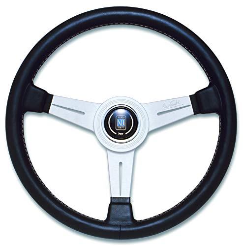 【中古】【未使用・未開封品】NARDI(ナルディ) CLASSIC(クラシック) ブラックレザー\u0026シルバースポーク 380mm ステアリング N151 N151