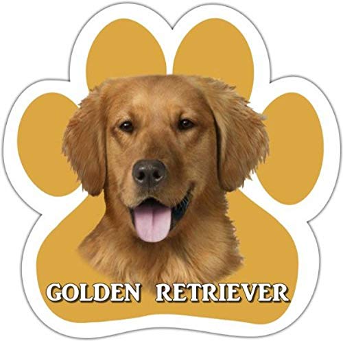 【中古】【未使用・未開封品】Golden Retriever Car Magnet With Unique Paw Shaped Design Measures 5.2 by 5.2 Inches Covered In High Quality UV Gloss For Weather Prote｜AJIMURA-SHOP