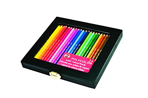 【中古】【未使用・未開封品】Koh-I-Noor Polycolor Drawing Pencil Set, 24 Assorted Colored Pencils in Wooden Box, 1 Each (FA3818.24WB) by Koh-I-Noor