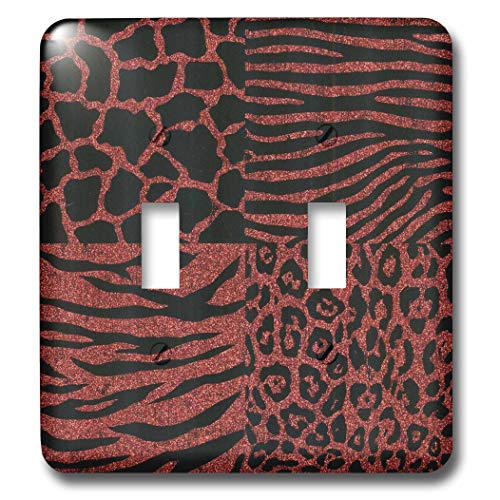 【中古】【未当て嵌める・未開封品】3drose LLC lsp _ 35357?_ 2黒いことAnimal Prints インチダークレッドダブルうつり変わり取り替えっこ