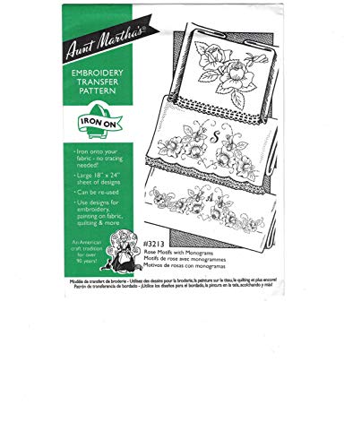 【中古】【未使用・未開封品】Pretty Rose Motifs Aunt Martha's Hot Iron Embroidery Transfer by Aunt Martha's