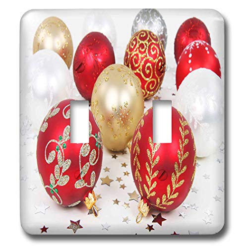 【中古】【未使用・未開封品】3drose LLC lsp _ 36869?_ 2レッドandゴールドクリスマスBaubles、ダブル切り替えスイッチ