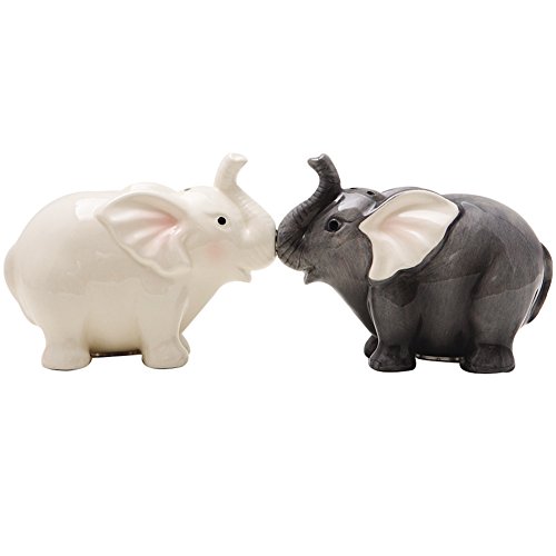 【中古】【未当て嵌める・未開封品】Salt \u0026 Pepper Shakers Set - ELEPHANTS New Ceramic Kitchen Gifts 8795