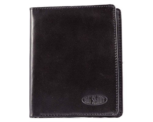 【中古】【未使用・未開封品】ビッグスキニーメンズヒップスターレザー二つ折りスリムウォレット、ブラック