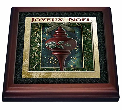 【中古】【未使用・未開封品】3drose TRV _ 37009?_ 1?Joyeux Noel、Merry Christmasフランス語で、ビンテージ木製オーナメントTrivet withセラミックタイル、8?by 8インチ｜AJIMURA-SHOP