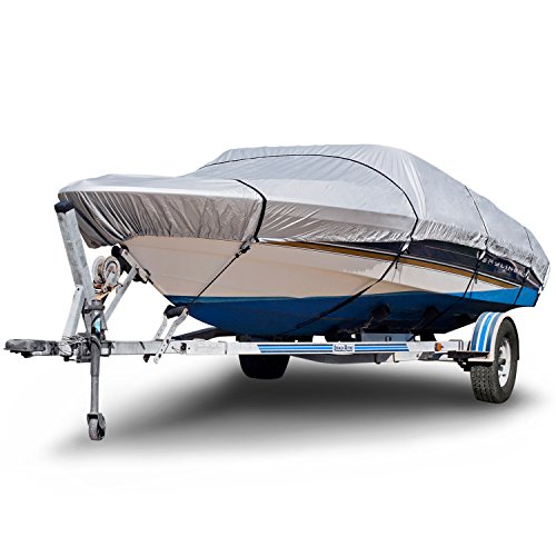 【中古】【未使用・未開封品】(5.2m - 5.8m Long (Beam Width Up to 270cm )) - Budge 150 Denier Boat Cover fits V-Hull Runabout Boats B-150-X5 (5.2m to 5.8m Long, Silv