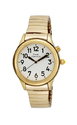 【中古】【未当て嵌める・未開封品】TimeOptics Women \u0027s Talkingゴールド調日づけ付目覚まし時計Expansion腕輪Watch # gwc08gt