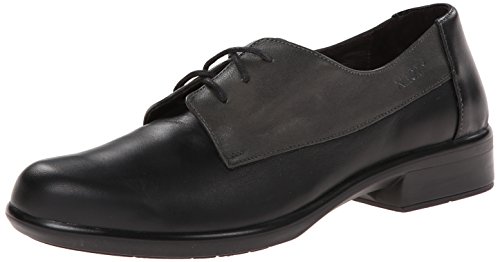 【中古】【未使用・未開封品】NAOT Footwear レディース Kedma レースアップシューズ, ジェットブラック Lthr/ブリキグレー Lthr/ブラック マドラス Lthr, 9|AJIMURA-SHOP
