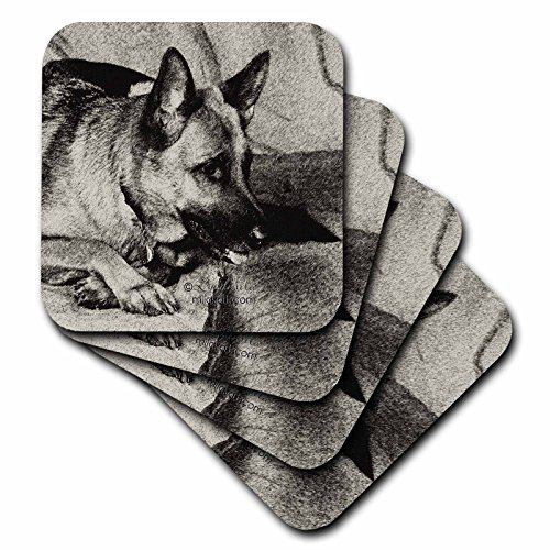 【中古】【未使用・未開封品】(set-of-8-Soft) - 3dRose cst_4622_2 German Shepherd Soft Coasters, Set of 8