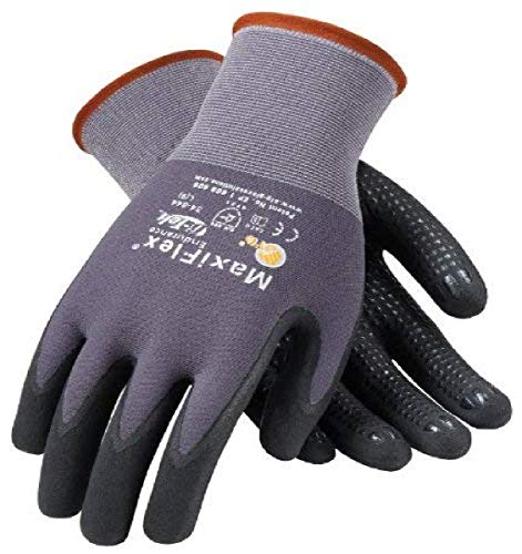 【中古】【未使用・未開封品】ATG 34-844/L MaxiFlex Endurance - Nylon, Micro-Foam Nitrile Grip Gloves - Black/Gray - Large - 12 Pair Per Pack by ATG
