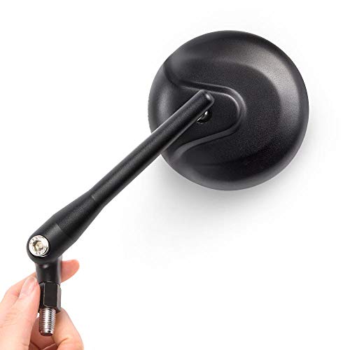 【中古】【未使用・未開封品】KiWAV バイクミラー レトロ 黒 アルミ製 10mm 5/16インチ 汎用 左右セット｜AJIMURA-SHOP