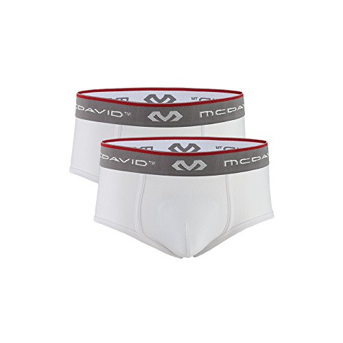 【中古】【未使用・未開封品】McDavid 9120 Classic Pee Wee Brief with Cup Pocket 2 Pack (White, Large)