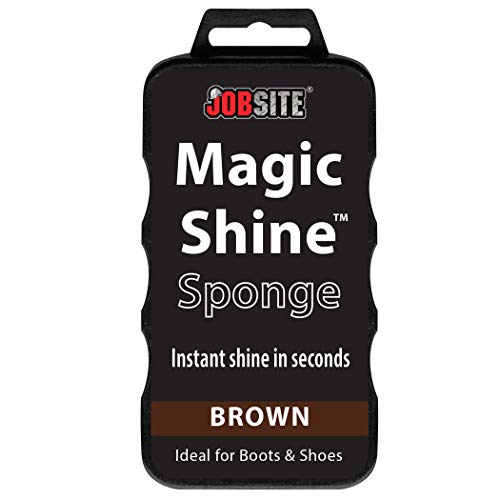 【中古】【未使用・未開封品】(Brown) - Jobsite Instant Express Leather Boot & Shoe Shine Sponge 1 Pack Brown