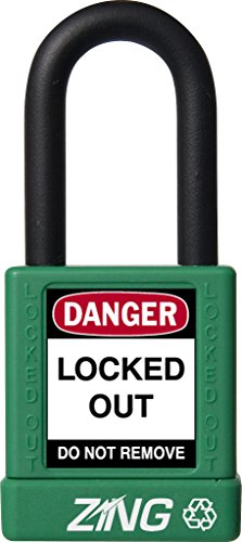 【中古】【未使用・未開封品】ZING 7035 RecycLock Safety Padlock, Keyed Alike, 1-1/2 Shackle, 1-3/4 Body, Green by Zing Green Products