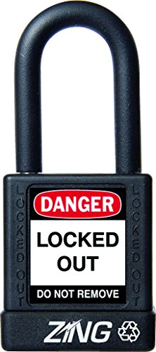 【中古】【未使用・未開封品】ZING 7037 RecycLock Safety Padlock, Keyed Alike, 1-1/2 Shackle, 1-3/4 Body, Black by Zing Green Products｜AJIMURA-SHOP
