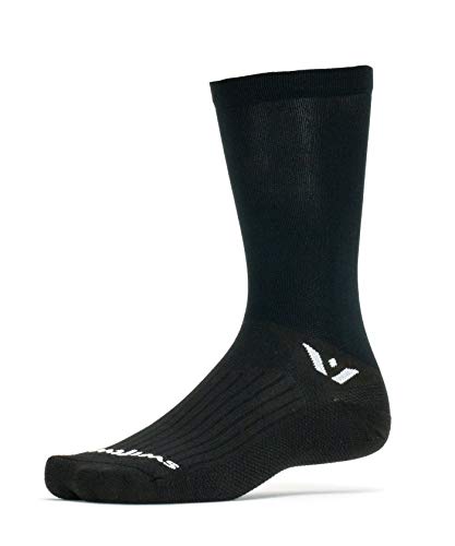【中古】【未当て嵌める・未開封品】Swiftwick ASPIRE SEVEN、サイクリング用労働者の一団靴下 X-Large 黒いこと