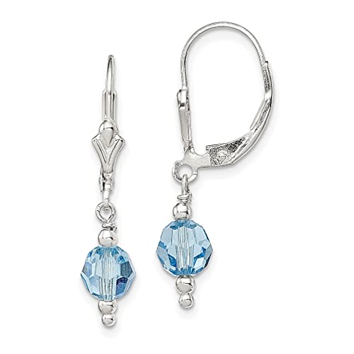 【中古】【未使用・未開封品】ICE CARATS 925 Sterling Silver Blue Elements Leverback Earrings Lever Back Drop Dangle Fine Jewellery Ideal Gifts For Women Gift Set Fr画像