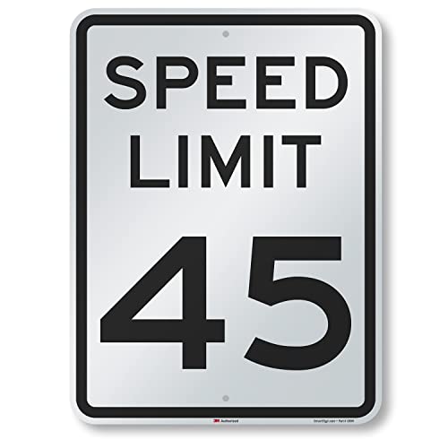 【中古】【未使用・未開封品】SmartSign "Speed Limit 45 MPH" サイン | 18インチ x 24インチ 3M エンジニアグレード 反射アルミニウム｜AJIMURA-SHOP