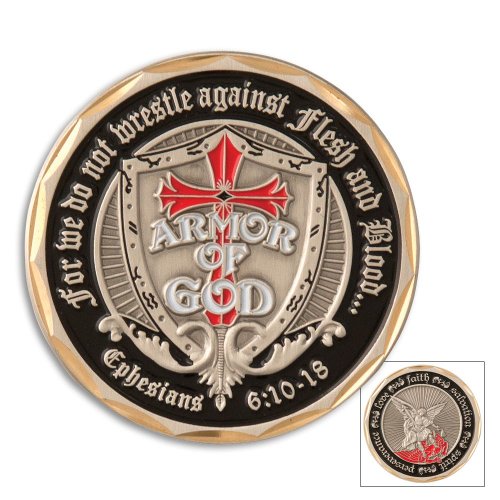 【中古】【未使用・未開封品】Armour of God Shield St Michael Challenge Coin