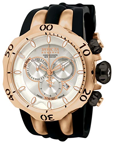 【中古】【未使用・未開封品】Invicta Men's 10832 Venom Reserve Swiss Chronograph White Textured Dial Black Polyurethane Band Watch|AJIMURA-SHOP