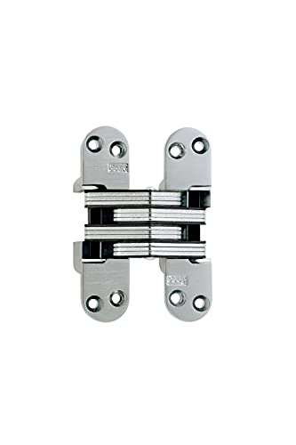 【中古】【未使用・未開封品】SOSS Mortise Mount Invisible Hinge with 8 Holes, Zinc, Satin Chrome Finish, 4-5/8 Leaf Height, 1-1/8 Leaf Width, 1-41/64 Leaf Thickness｜AJIMURA-SHOP
