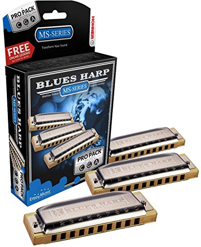 【中古】【未使用・未開封品】Hohner 3P532BX Blues Harp Harmonica, Pro Pack, Keys of C, G, and A Major