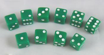 【中古】【未使用・未開封品】8mm Opaque Green with White Pips 10 Set by Koplow Games by Koplow Games|AJIMURA-SHOP