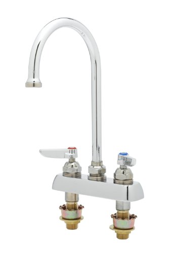 【中古】【未使用・未開封品】T&S Brass B-1141-XS Deck Mount Workboard Faucet with 4-Inch Centers, Swivel Gooseneck, Lever Handles and 2-Inch Shanks by T&S Brass｜AJIMURA-SHOP