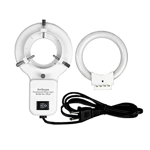 【中古】【未使用・未開封品】AmScope 8Wステレオ顕微鏡蛍光灯リングライト