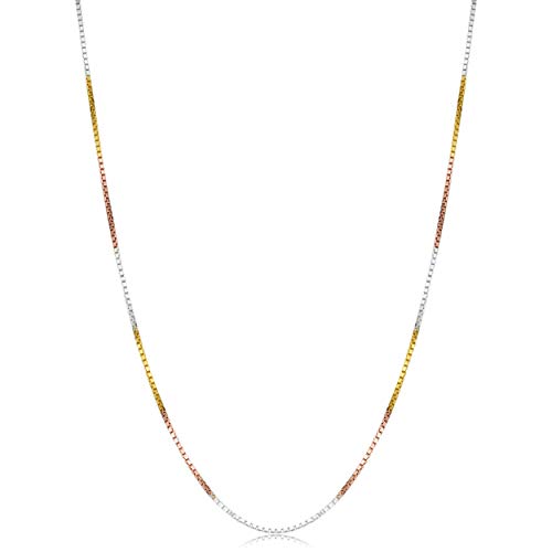 【中古】【未使用・未開封品】Tricolorスターリングシルバー0.8?MMベネチアンボックスチェーンネックレス(16、18、20、22、24、30または36インチ)｜AJIMURA-SHOP