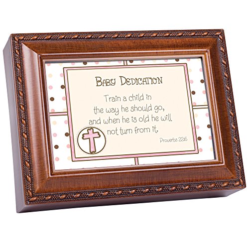 【中古】【未使用・未開封品】Baby Dedication Girl Cottage Garden Inspirational Woodgrain Traditional MusicボックスPlays Jesus Loves Me