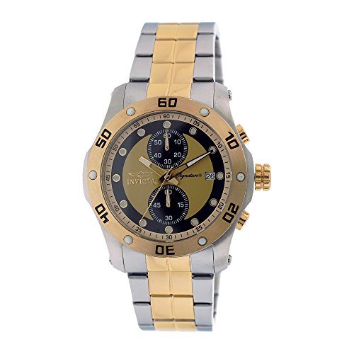 【中古】【未当て嵌める・未開封品】Invicta Signature IIクロノグラフゴールドダイヤルツートンカラーメンズ時辰儀7384 靴-その他