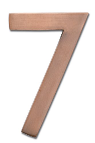 【中古】【未使用・未開封品】Architectural Mailboxes 3585AC-7 Solid Cast Brass 5 in. Antique Copper Floating House Number 7