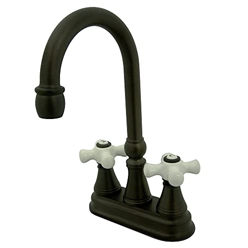 【中古】【未当て嵌める・未開封品】Kingston Brass KS2495PX 4in 真っただ中書き割り赤ちょうちん水道の栓 ポップアップなし 油絵の具磨きブロンズ 5in 注ぎ口リーチ