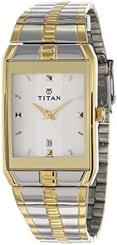 【中古】【未使用・未開封品】Titan Karishma アナログシルバーダイヤル メンズウォッチ - NE9151BM01, シルバー