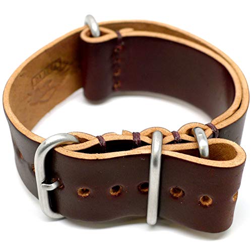 【中古】【未使用・未開封品】DaLuca Shell Cordovan NATO Watch Strap - Color 8 (Matte Buckle) : 24mm