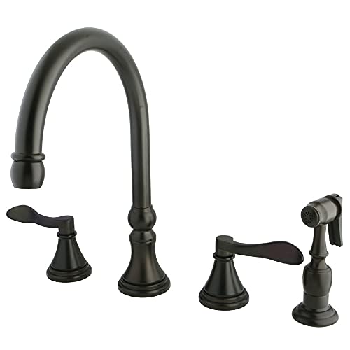 【中古】【未使用・未開封品】Kingston Brass KB7795BLBS English Country 8-Inch Widespread Kitchen Faucet with Brass Sprayer, Oil Rubbed Bronze by Kingston Brass [並|AJIMURA-SHOP