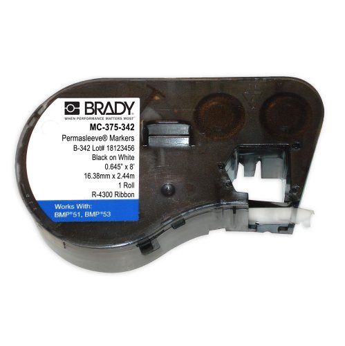 【中古】【未使用・未開封品】BMP51 / BMP53プリンター用Brady MC-375-342ポリオレフィンB-342ブラックオンホワイトラベルメーカーカートリッジ、7 '幅x 41/64\