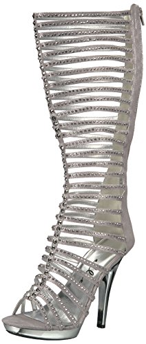 【中古】【未使用・未開封品】Ellie Shoes Women's M-Stella Platform Dress Sandal, Silver, 7 US/7 M US