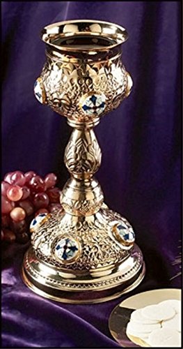 【中古】【未当て嵌める・未開封品】Ornate Cross Chalice with Paten金管楽器Gold Tonedカトリック基督教Communion Cup