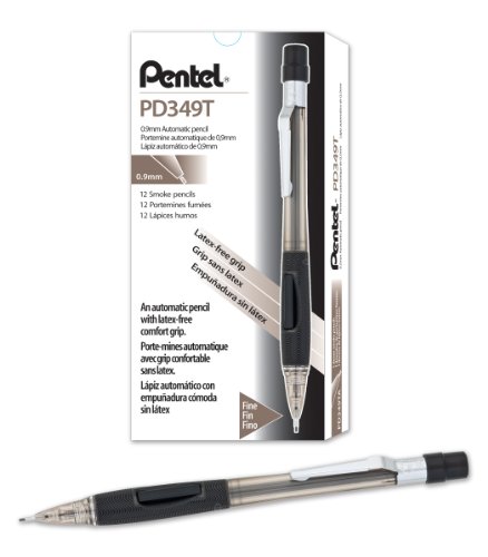 【中古】【未使用・未開封品】ぺんてる クイッカークリッカーシャープペンシル (0.9mm) 透明ブラックバレル 12本入りボックス (PD349TA)