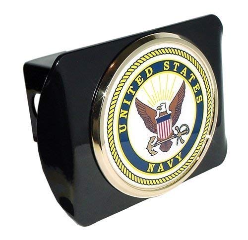 【中古】【未当て嵌める・未開封品】亜米利加米国海軍USN黒いこと金属元素Trailer Hitch覆いかぶせるwithメタルシールロゴ