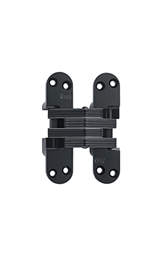 【中古】【未使用・未開封品】SOSS Mortise Mount Invisible Hinge with 8 Holes, Zinc, Black E-Coated Finish, 4-5/8 Leaf Height, 1-1/8 Leaf Width, 1-41/64 Leaf Thickne