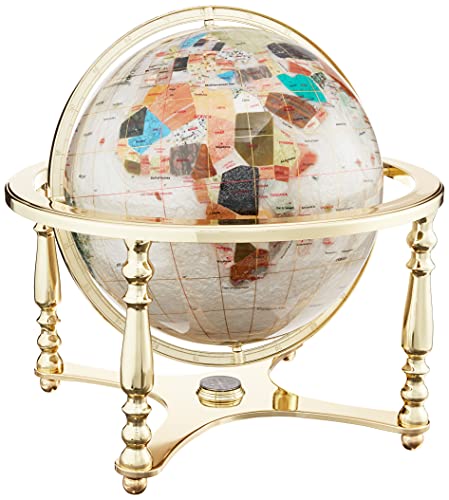 楽天市場】【正規品】 ＜5cm パール1脚タイプ 天然石地球儀＞天然石を