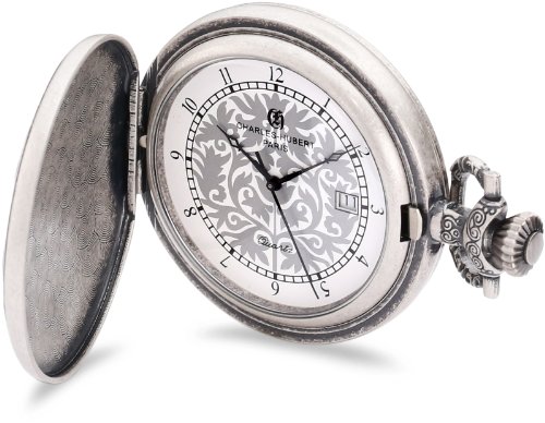 【中古】【未使用・未開封品】Charles-Hubert Paris 3924 Antique Silver Plated Antique Silver Dial with Date Pocket Watch|AJIMURA-SHOP