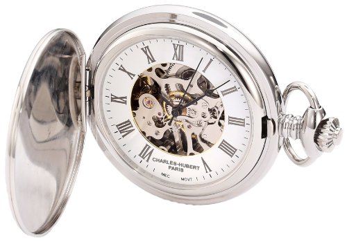 【中古】【未当て嵌める・未開封品】Charles-Hubert Paris 3919 Stainless Steel White Dial Mechanical Pocket Watch その他-靴