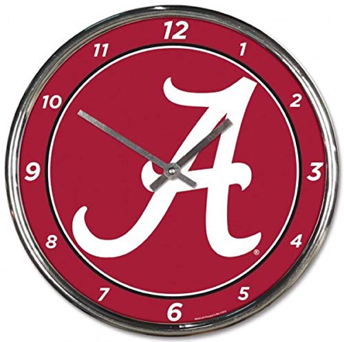 【中古】【未使用・未開封品】Alabama Crimson Tide Round Chrome Wall Clock