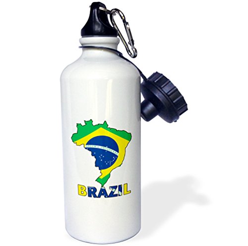 【中古】【未使用・未開封品】3dRose wb_51747_1 Colombian Flag in The Map and Letters of Colombia Sports Water Bottle, 21 oz, White by 3dRose [並行輸入品]