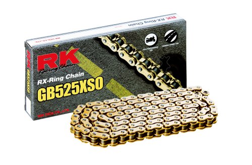 【中古】【未使用・未開封品】RK レーシングチェーン GB525XSO-124 ゴールド 124-Links RX-リングチェーン 接続リンク付き｜AJIMURA-SHOP