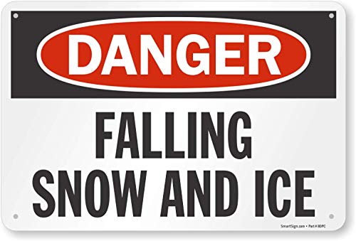 【中古】【未当て嵌める・未開封品】SmartSign-S-8189 \"Danger - Falling Snow And Ice\"" 顕われ | 12in x 18in 軽銀 - 白地に黒/赤"